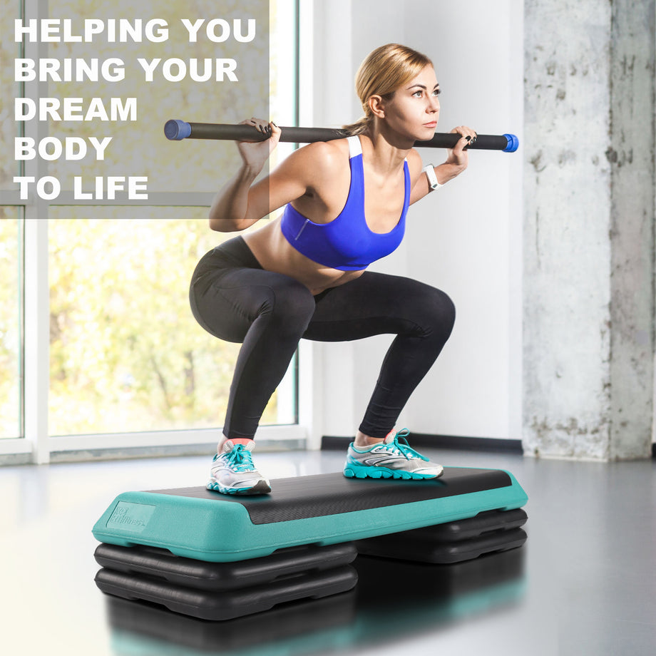 Aerobic Stepper 43'' with Risers for Cardio & Strength | XPRT Fitness