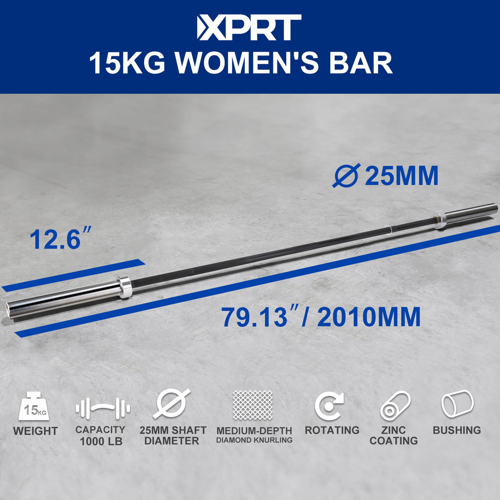 XPRT Fitness 15KG Olympic Women's Weightlifting Bar - XPRT Fitness