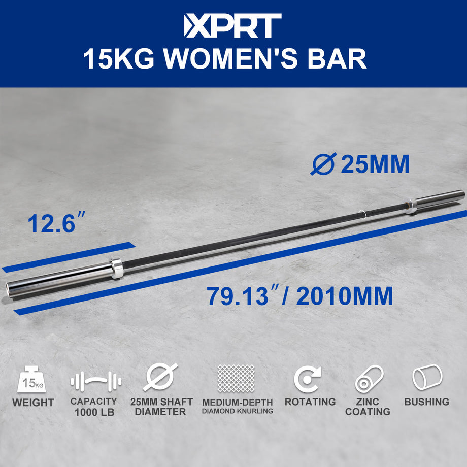 XPRT Fitness 15KG Olympic Women's Weightlifting Bar