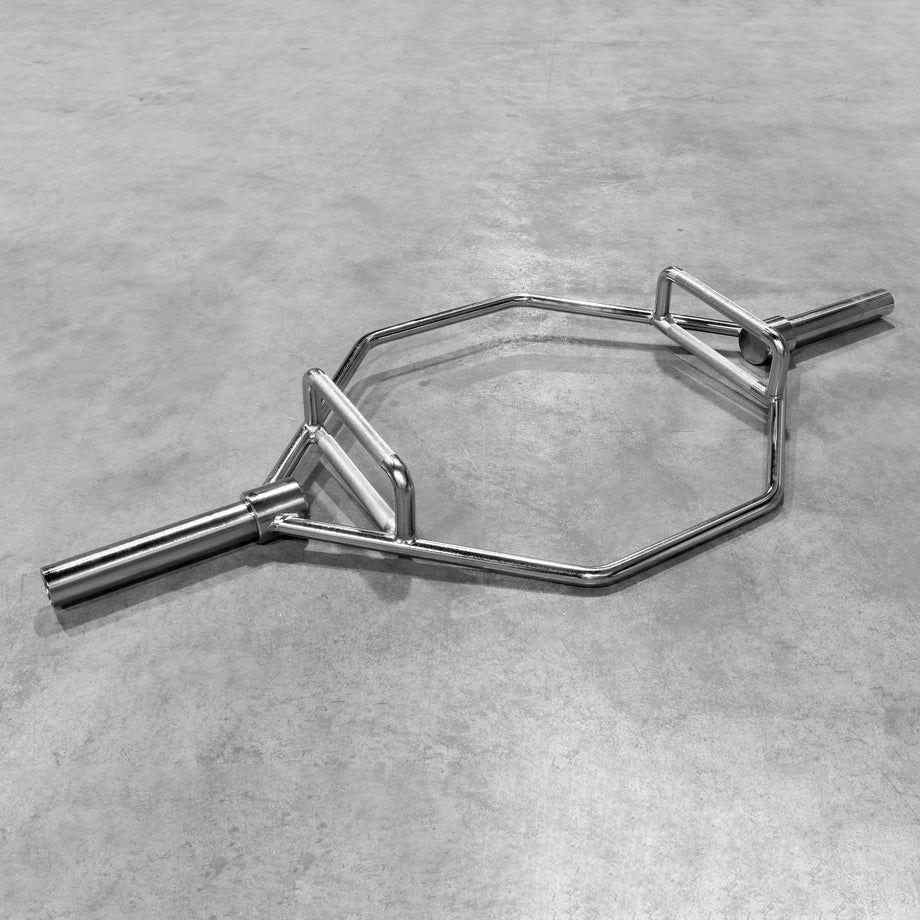 XPRT Fitness 56” Olympic Hex Trap Bar – Chrome, Dual Handles
