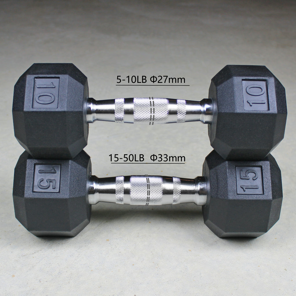 XPRT Fitness 150lbs. Rubber Hex Dumbbell Set with Storage Rack - XPRT Fitness