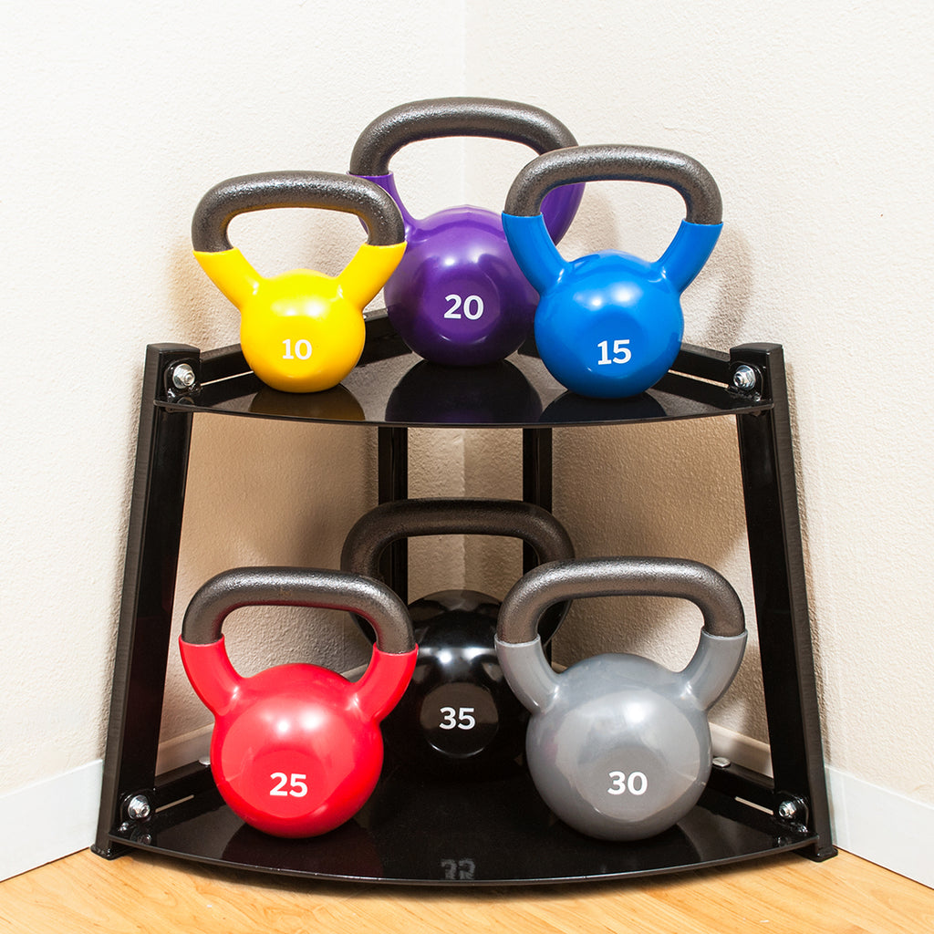 XPRT Fitness Heavy Duty Kettlebell Rack  Corner Storage Stand Sturdy Steel Frame - XPRT Fitness