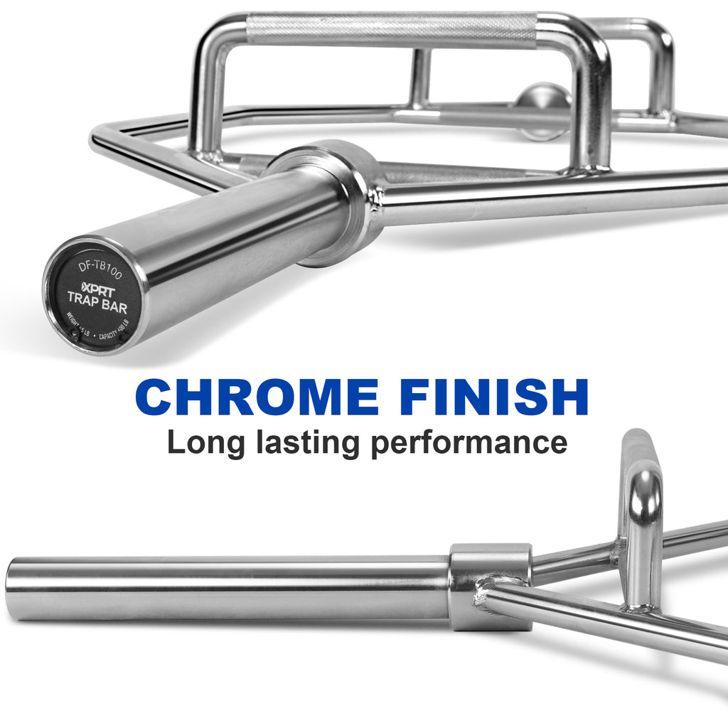 XPRT Fitness 56'' Olympic Hex Trap Bar Chrome - XPRT Fitness