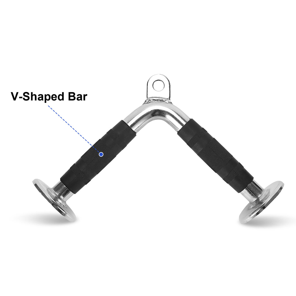 XPRT Fitness Cable Attachment Pull Down Attachment Set -V Handle , V-Shaped Bar, Rotating Bar - XPRT Fitness