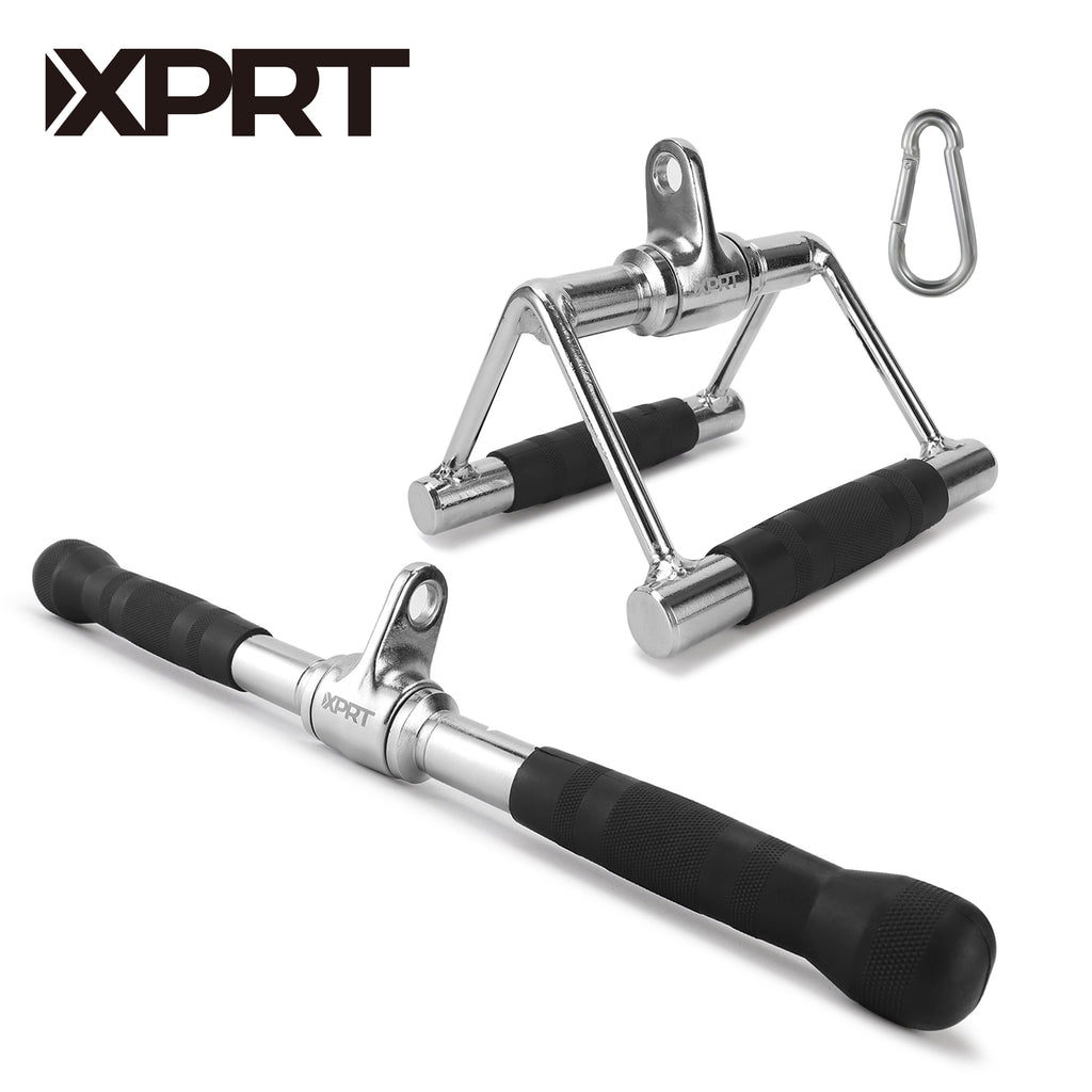XPRT Fitness Cable Attachment Doulbe D Handle and Straight Bar - XPRT Fitness