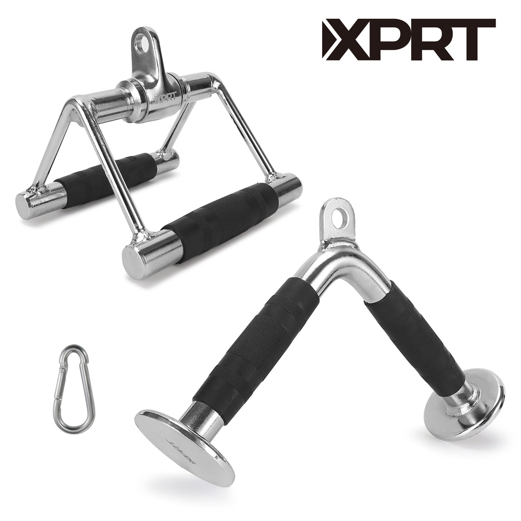 XPRT Fitness Cable Attachment Double D Handle and V Shaped Bar - XPRT Fitness