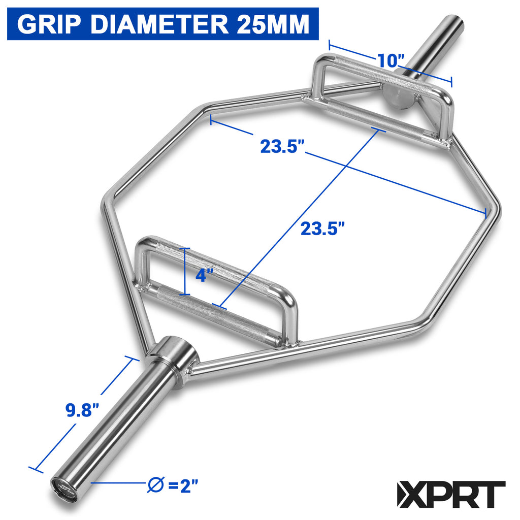 XPRT Fitness 56'' Olympic Hex Trap Bar Chrome - XPRT Fitness
