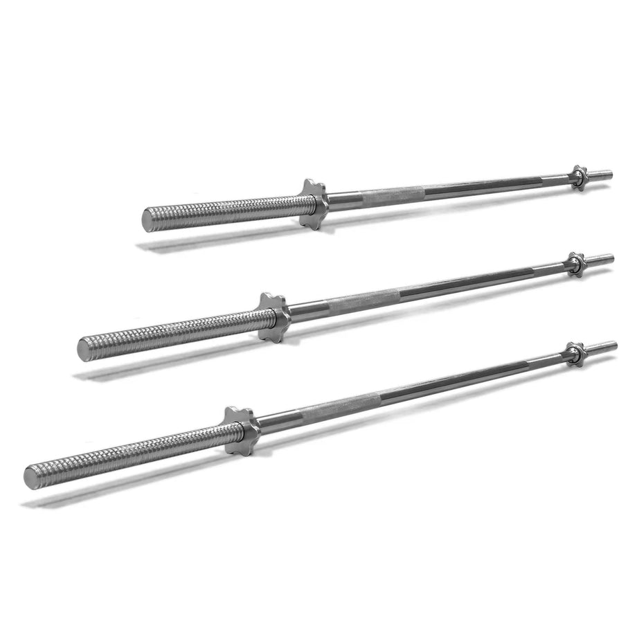 XPRT Fitness Standard 1” Chrome Barbell with Spin Lock Collars – Solid Steel Bar, Threaded Ends, 350LB Capacity