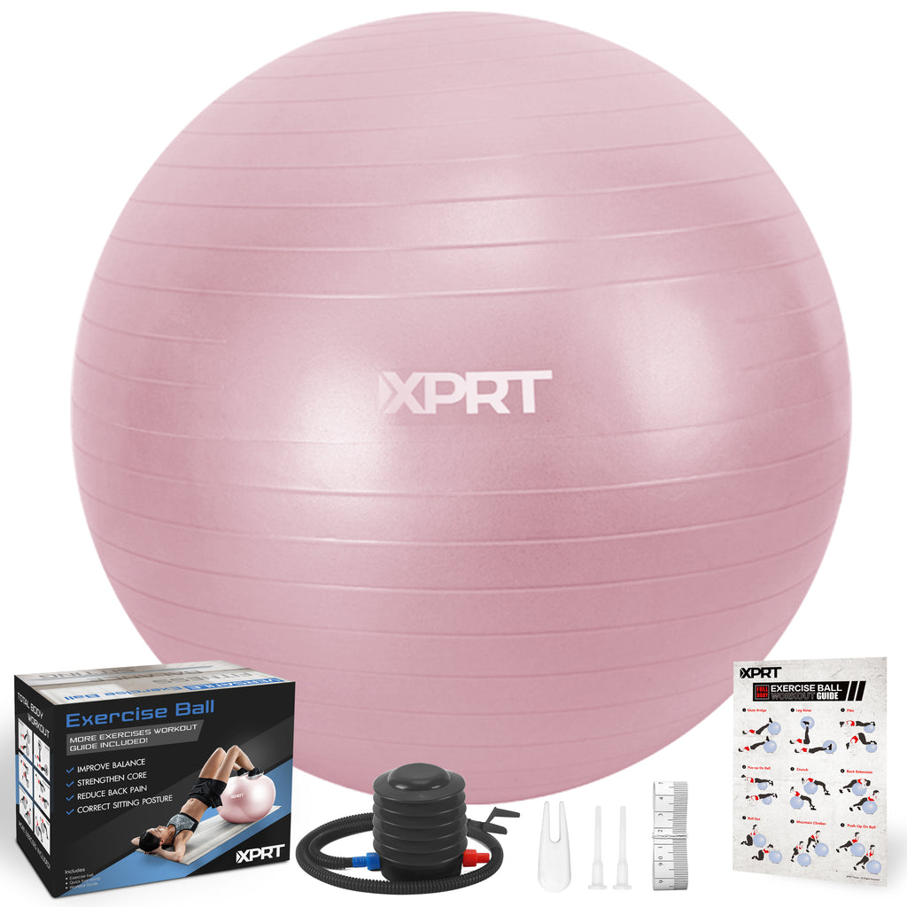 XPRT Fitness Exercise and Workout Ball, Yoga Ball Chair, Great for Fitness, Balance and Stability Extra-Thick with Quick Pump - XPRT Fitness