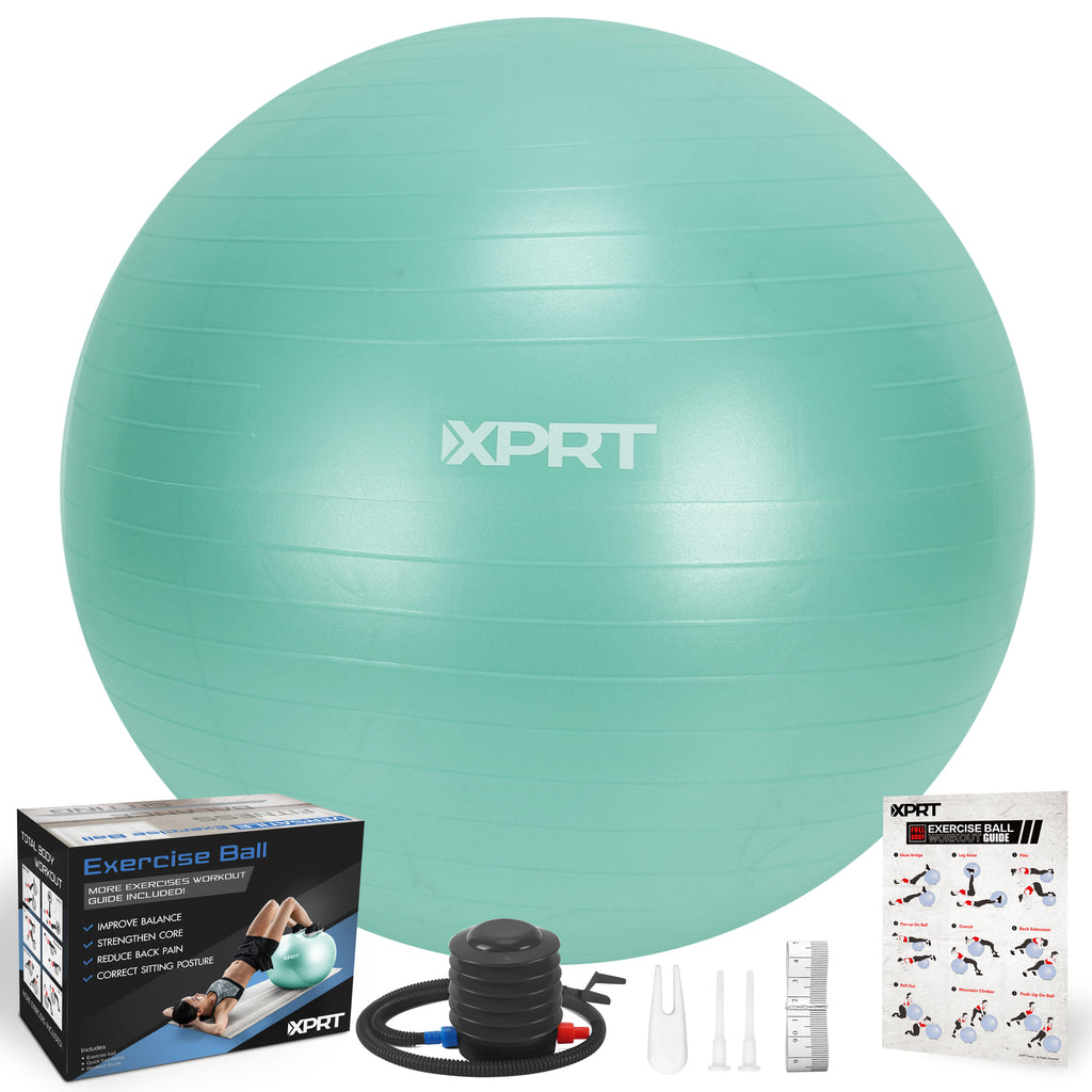 XPRT Fitness Exercise and Workout Ball, Yoga Ball Chair, Great for Fitness, Balance and Stability Extra-Thick with Quick Pump - XPRT Fitness