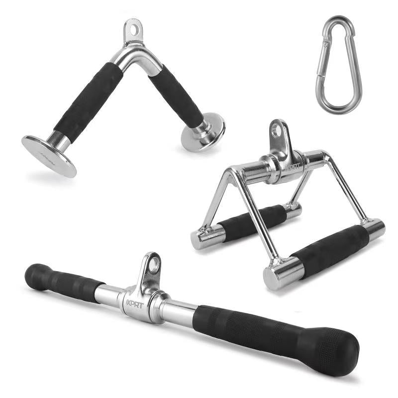 XPRT Fitness Cable Attachment Pull Down Attachment Set -V Handle , V-Shaped Bar, Rotating Bar - XPRT Fitness