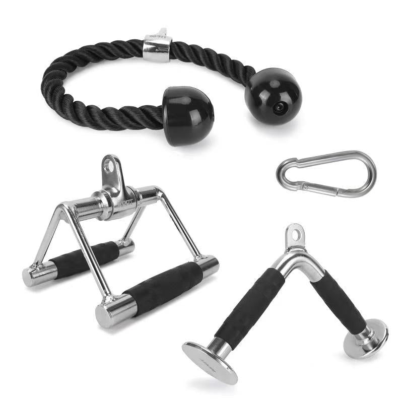 XPRT Fitness Cable Attachment Pull Down Attachment Set - V Handle, V-Shaped Bar, Tricep Rope - XPRT Fitness
